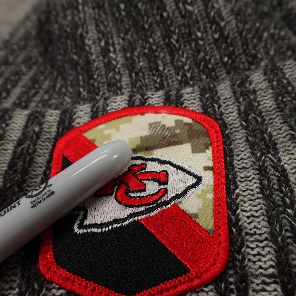 Kansas City Chiefs Beanie Hat Cap‎ Mens One Size Gray NFL Football New Era Camo